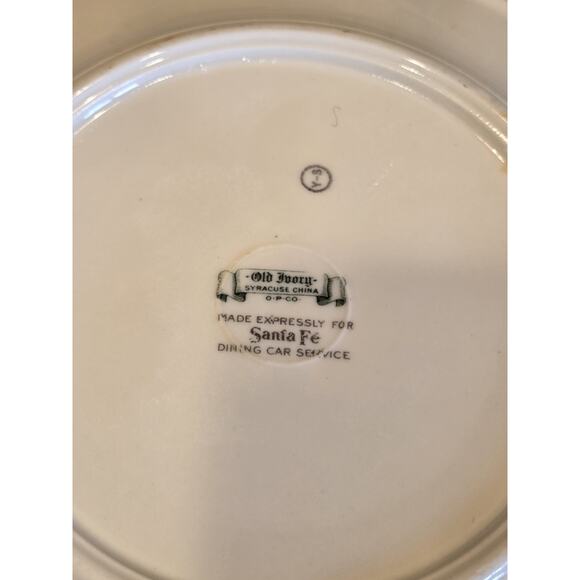 Santa Fe Railroad Mimbreno Dining Car Red Antelope Salad Plate Old Ivory Syracus - Picture 8 of 9